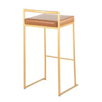 Lot de 2 tabourets de bar empilables Fuji cuir/acier - LumiSource