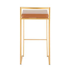 Lot de 2 tabourets de bar empilables Fuji cuir/acier - LumiSource