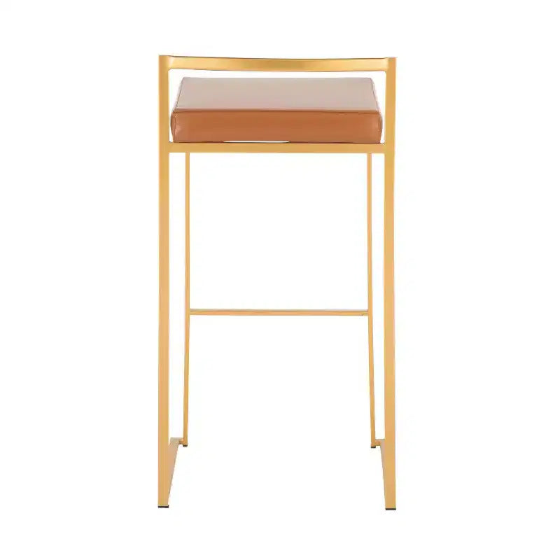 Lot de 2 tabourets de bar empilables Fuji cuir/acier - LumiSource