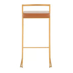 Lot de 2 tabourets de bar empilables Fuji cuir/acier - LumiSource