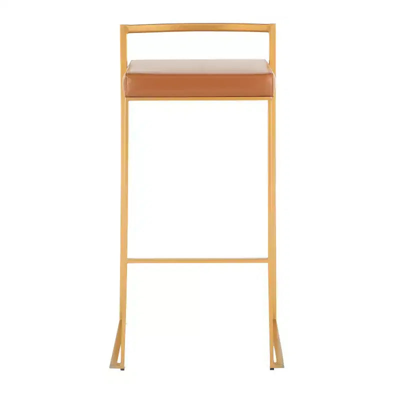 Lot de 2 tabourets de bar empilables Fuji cuir/acier - LumiSource