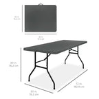 Best Choice Products Table pliante en plastique de 1,8 m, usage intérieur/extérieur robuste portable avec poignée, verrouillage