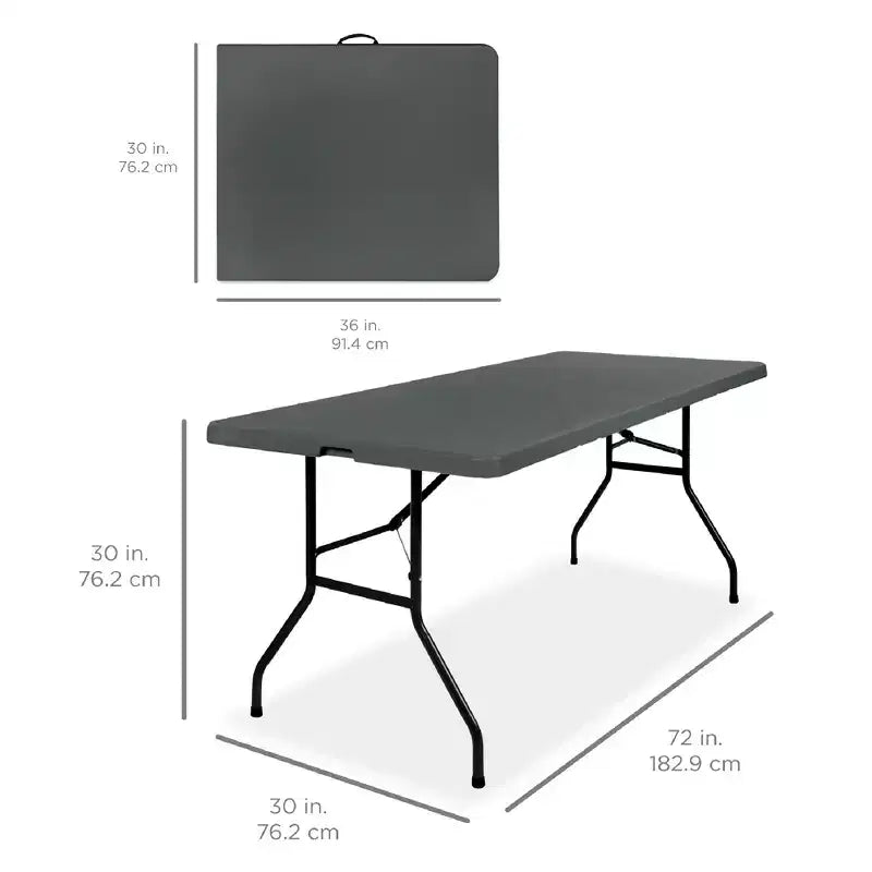 Best Choice Products Table pliante en plastique de 1,8 m, usage intérieur/extérieur robuste portable avec poignée, verrouillage