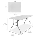 Best Choice Products Table pliante en plastique de 1,8 m, usage intérieur/extérieur robuste portable avec poignée, verrouillage