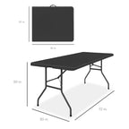 Best Choice Products Table pliante en plastique de 1,8 m, usage intérieur/extérieur robuste portable avec poignée, verrouillage