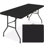 Best Choice Products Table pliante en plastique de 1,8 m, usage intérieur/extérieur robuste portable avec poignée, verrouillage