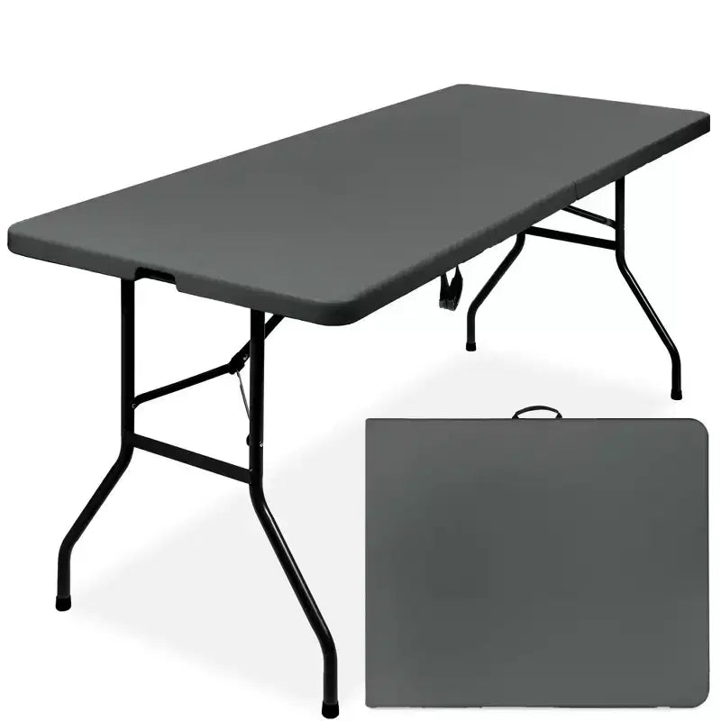 Best Choice Products Table pliante en plastique de 1,8 m, usage intérieur/extérieur robuste portable avec poignée, verrouillage
