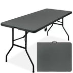 Best Choice Products Table pliante en plastique de 1,8 m, usage intérieur/extérieur robuste portable avec poignée, verrouillage