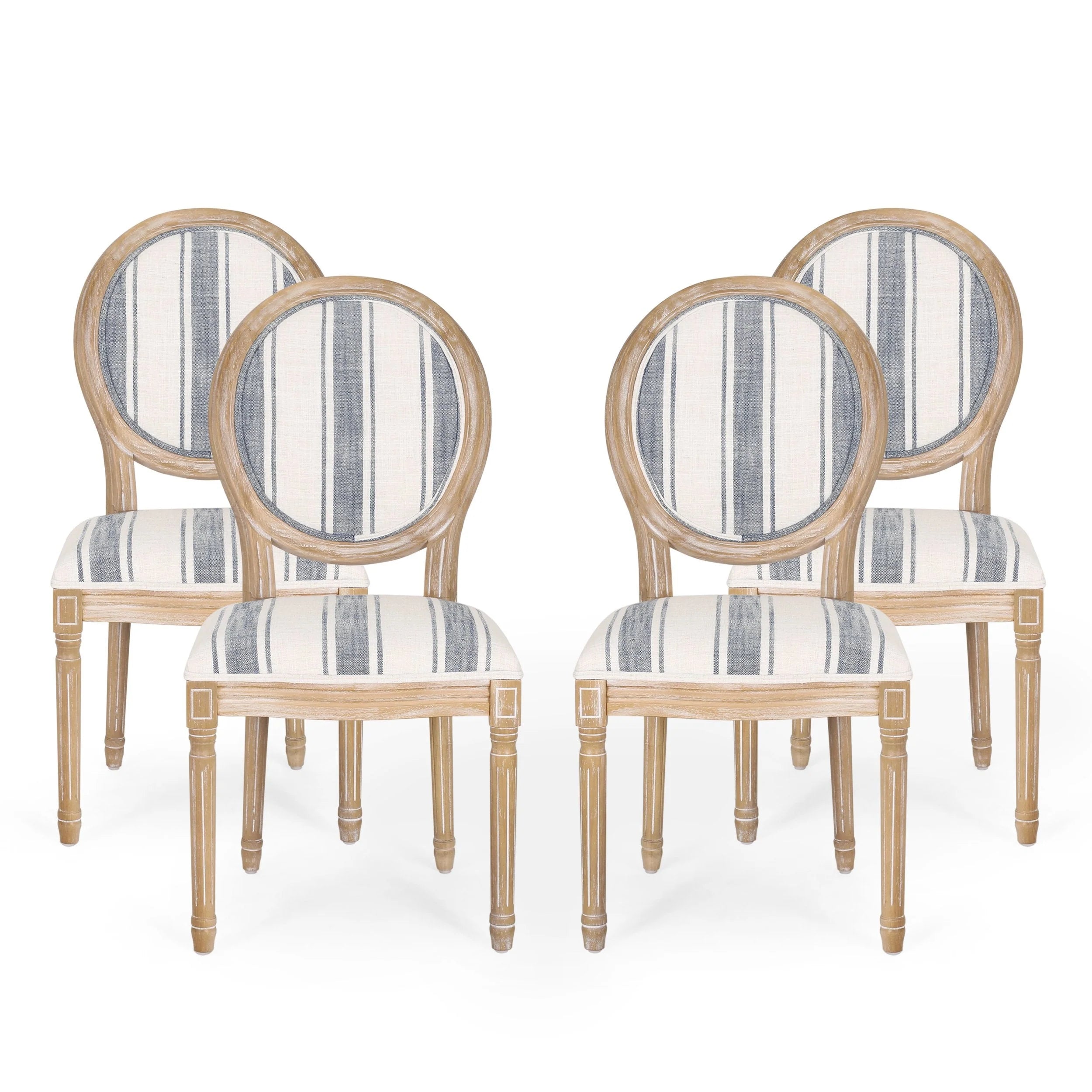 French Country Fabric Dining Chairs - NH419413