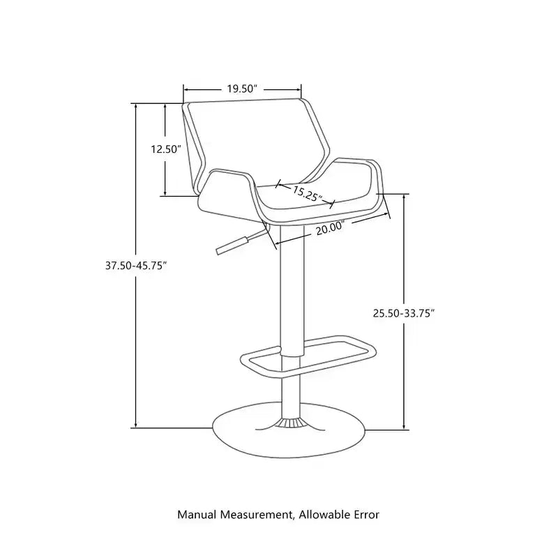 Lot de 2 tabourets de bar pivotants réglables en hauteur en similicuir avec base chromée - Glitzhome