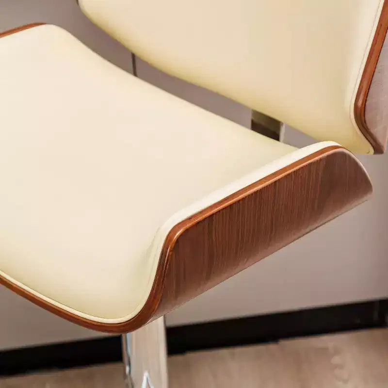 Lot de 2 tabourets de bar pivotants réglables en hauteur en similicuir avec base chromée - Glitzhome