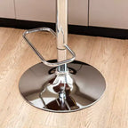Lot de 2 tabourets de bar pivotants réglables en hauteur en similicuir avec base chromée - Glitzhome
