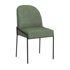 Chaise de salle à manger en métal moderne et velours - HomePop