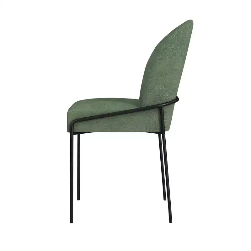 Chaise de salle à manger en métal moderne et velours - HomePop