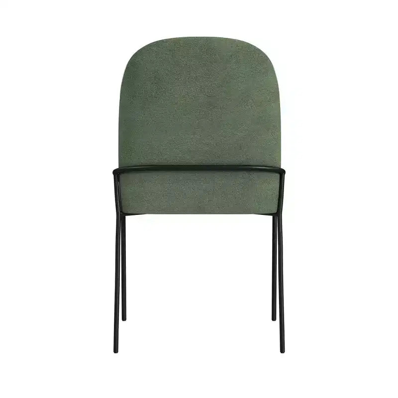 Chaise de salle à manger en métal moderne et velours - HomePop