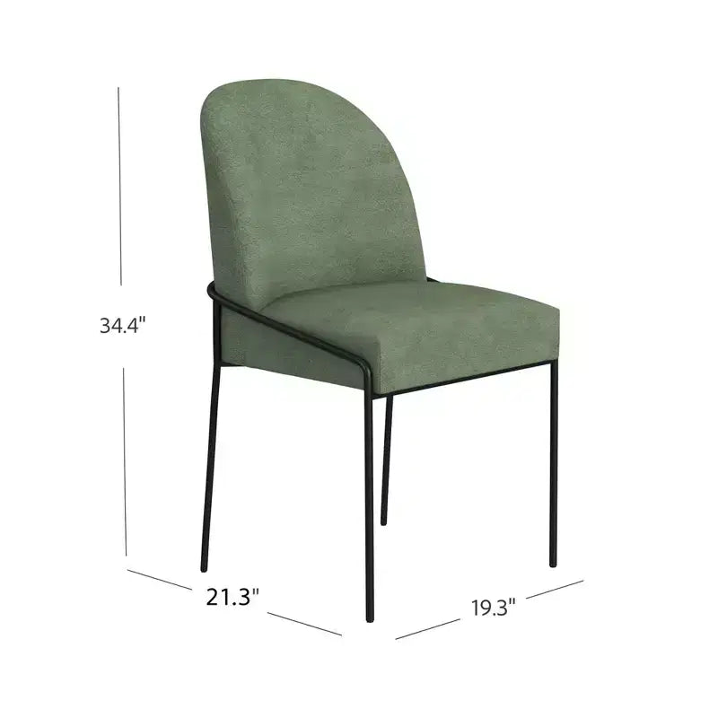 Chaise de salle à manger en métal moderne et velours - HomePop