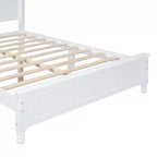 Cadre de lit plateforme en bois Queen/grand lit avec tête de lit de style rétro et support de lattes en bois-ModernLuxe