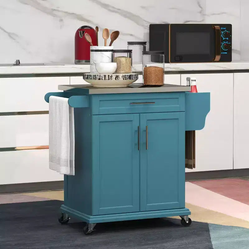 HOMCOM Desserte de cuisine roulante, chariot de rangement à roulettes avec tiroir