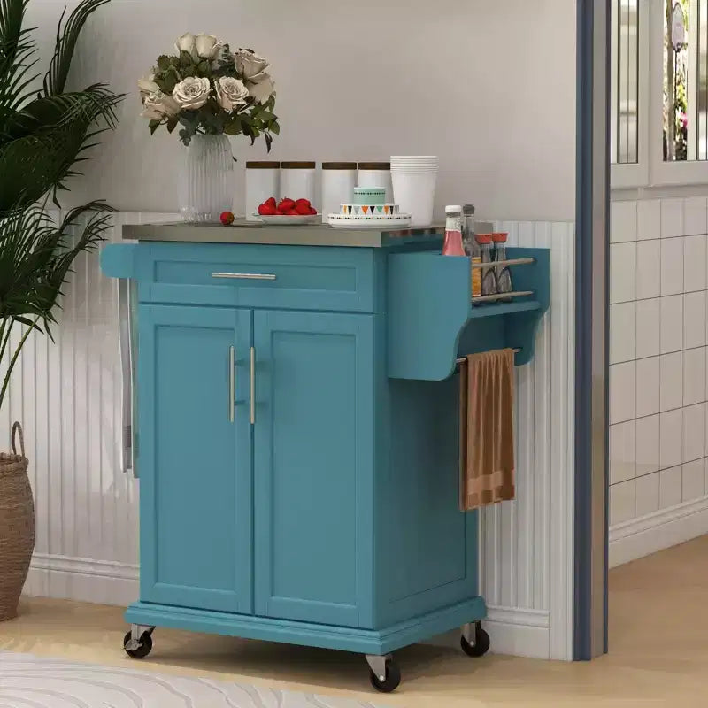 HOMCOM Desserte de cuisine roulante, chariot de rangement à roulettes avec tiroir