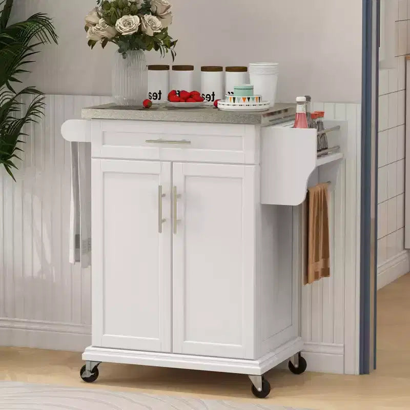 HOMCOM Desserte de cuisine roulante, chariot de rangement à roulettes avec tiroir