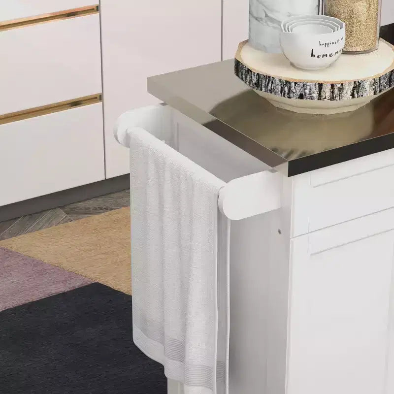 HOMCOM Desserte de cuisine roulante, chariot de rangement à roulettes avec tiroir
