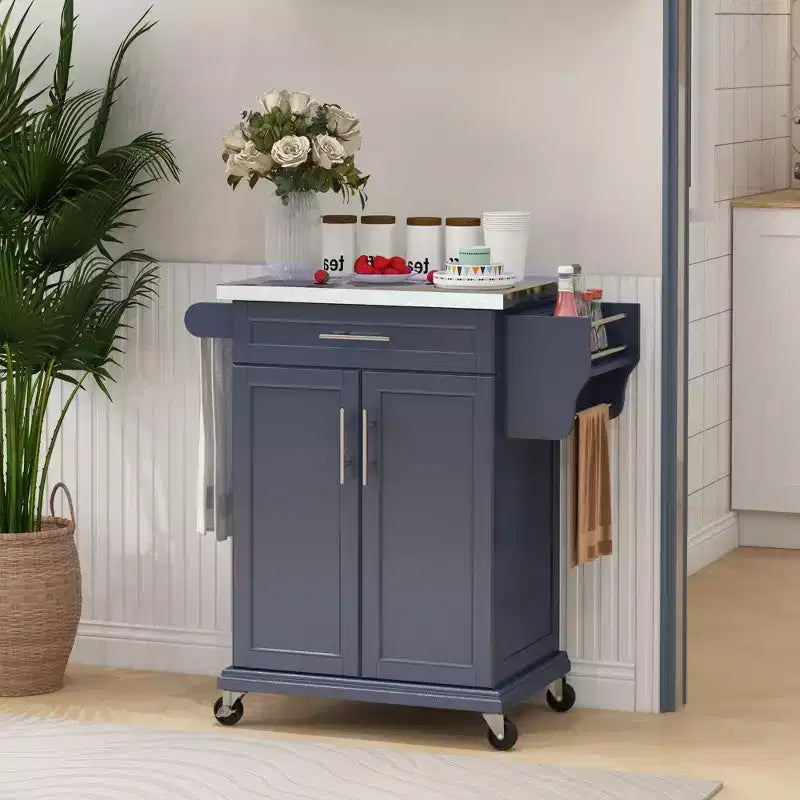 HOMCOM Desserte de cuisine roulante, chariot de rangement à roulettes avec tiroir
