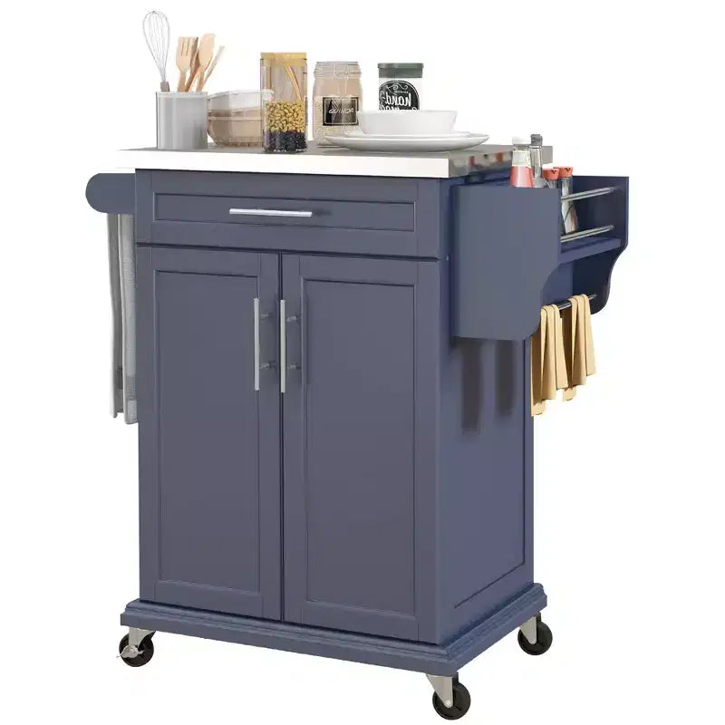 HOMCOM Desserte de cuisine roulante, chariot de rangement à roulettes avec tiroir