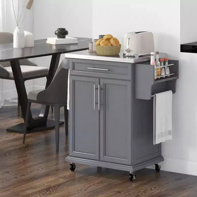 HOMCOM Desserte de cuisine roulante, chariot de rangement à roulettes avec tiroir