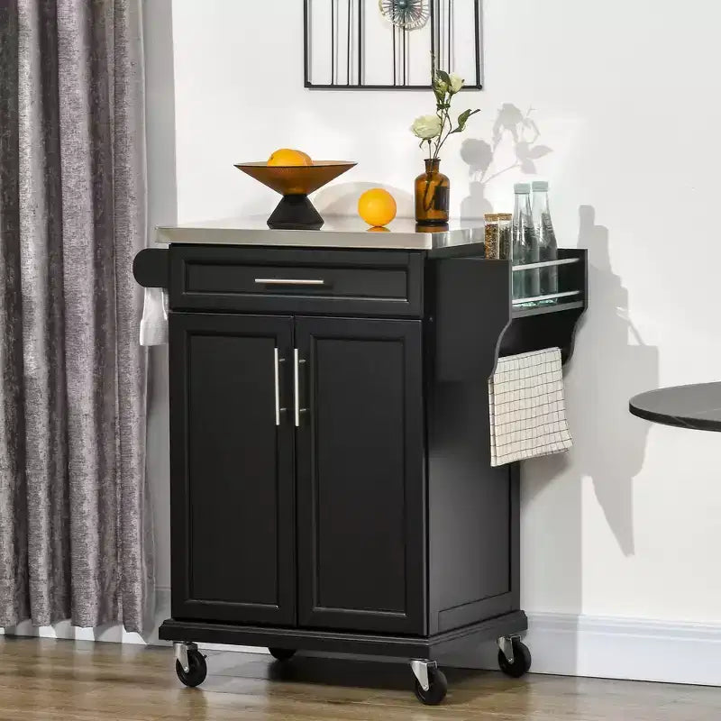 HOMCOM Desserte de cuisine roulante, chariot de rangement à roulettes avec tiroir