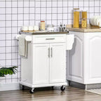 HOMCOM Desserte de cuisine roulante, chariot de rangement à roulettes avec tiroir