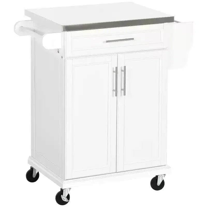 HOMCOM Desserte de cuisine roulante, chariot de rangement à roulettes avec tiroir