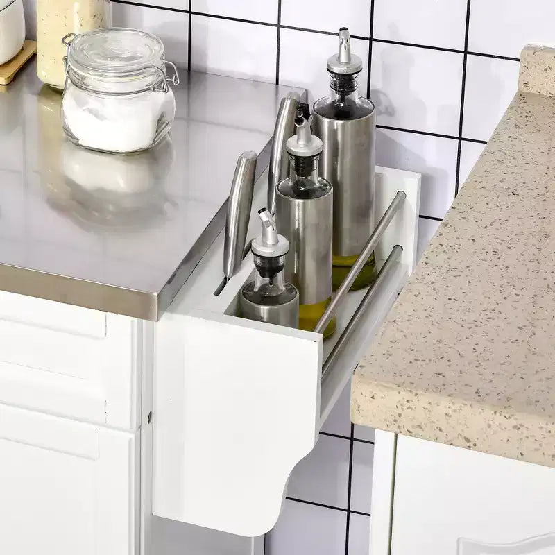 HOMCOM Desserte de cuisine roulante, chariot de rangement à roulettes avec tiroir
