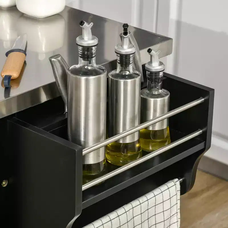 HOMCOM Desserte de cuisine roulante, chariot de rangement à roulettes avec tiroir