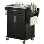 HOMCOM Rolling Kitchen Island Utility Trolley, Storage Cart on Wheels With Drawer