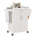 HOMCOM Desserte de cuisine roulante, chariot de rangement à roulettes avec tiroir