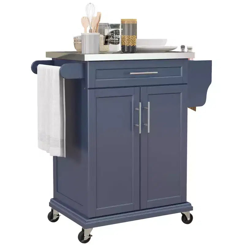 HOMCOM Desserte de cuisine roulante, chariot de rangement à roulettes avec tiroir