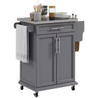 HOMCOM Desserte de cuisine roulante, chariot de rangement à roulettes avec tiroir