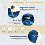 Costway Canapé pour enfants Fauteuil rembourré pour tout-petits avec accoudoirs et cadre en bois massif Bleu marine