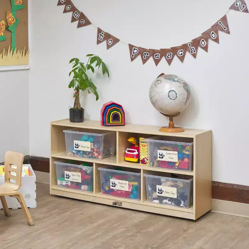 ECR4Kids Meuble de rangement mobile à 5 compartiments, mobilier de classe pour tout-petits