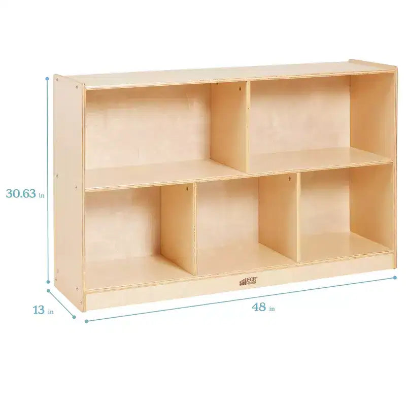 ECR4Kids 5-Compartment Mobile Storage Cabinet, Preschool, Classroom Furniture