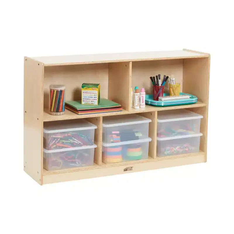 ECR4Kids 5-Compartment Mobile Storage Cabinet, Preschool, Classroom Furniture