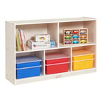 ECR4Kids 5-Compartment Mobile Storage Cabinet, Preschool, Classroom Furniture