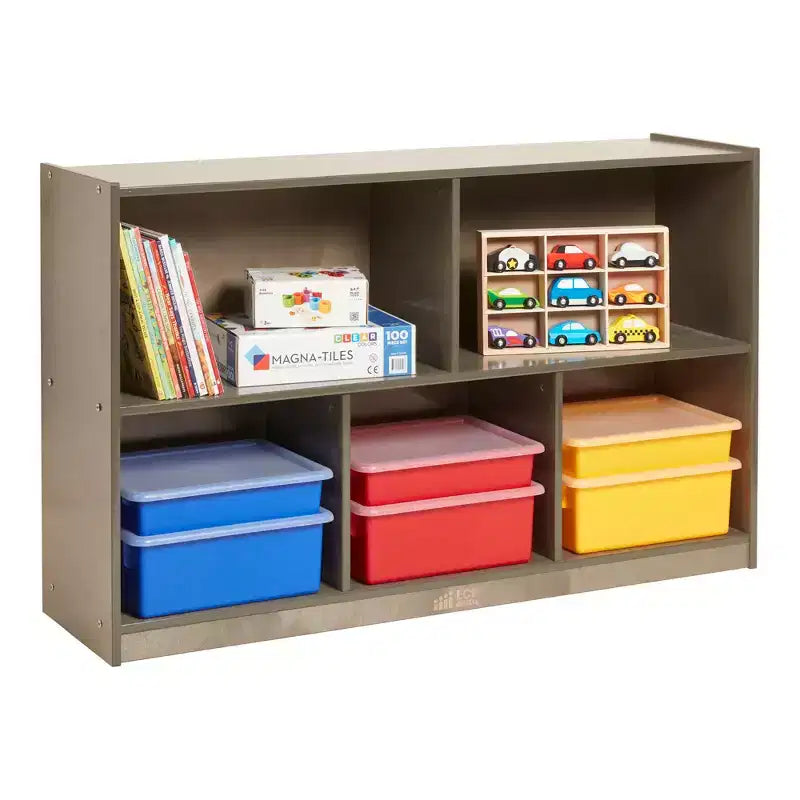 ECR4Kids 5-Compartment Mobile Storage Cabinet, Preschool, Classroom Furniture