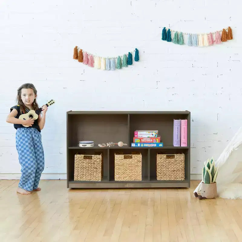 ECR4Kids 5-Compartment Mobile Storage Cabinet, Preschool, Classroom Furniture