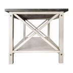 Table basse rustique Merrick Lane avec étagère inférieure, table d'appoint en bois massif de style ferme