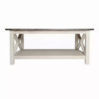 Table basse rustique Merrick Lane avec étagère inférieure, table d'appoint en bois massif de style ferme