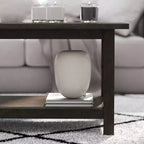 Table basse rustique Merrick Lane avec étagère inférieure, table d'appoint en bois massif de style ferme