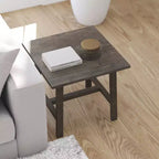 Merrick Lane, table d'appoint rustique en bois massif, modèle Trestle Farmhouse