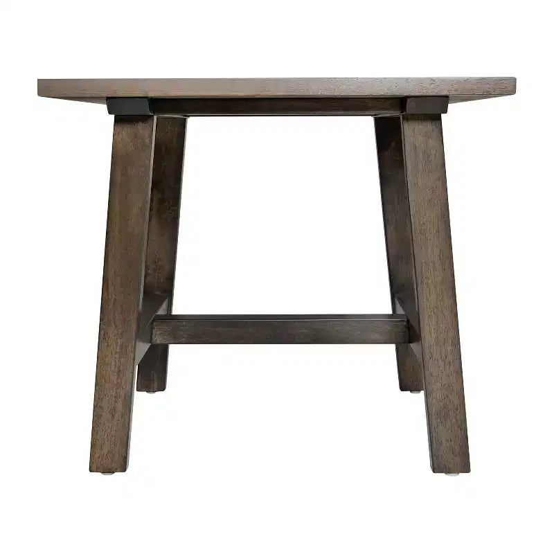 Merrick Lane, table d'appoint rustique en bois massif, modèle Trestle Farmhouse