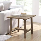 Merrick Lane, table d'appoint rustique en bois massif, modèle Trestle Farmhouse